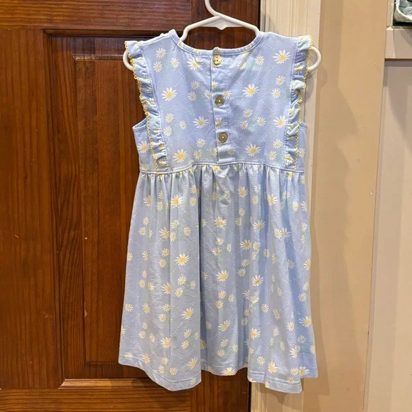 Ishtex Baby Blue Daisy Floral Dress with Yellow Accents (Size: 4) - Picture 2 of 3